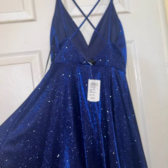Blue glitter skater dress Windsor - Picture 3 of 5